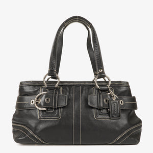 Coach Soho Black Leather Tote Bag