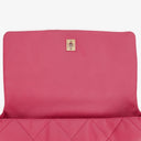 Chanel Pink SIngle Flap Bag Quilted Leather With Champaigne Gold-Tone Hardware