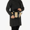 Chloe Black/Neutral Raffia Small Sense Basket Bag