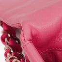Chanel Pink SIngle Flap Bag Quilted Leather With Champaigne Gold-Tone Hardware