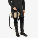 Chloe Black/Neutral Raffia Small Sense Basket Bag