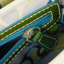 Coach Woven And White Leather Handbag