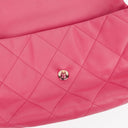 Chanel Pink SIngle Flap Bag Quilted Leather With Champaigne Gold-Tone Hardware