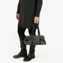 Christian Dior Black Leather Trotter Monogram Canvas Charms Shoulder Bag