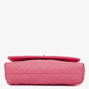 Chanel Pink SIngle Flap Bag Quilted Leather With Champaigne Gold-Tone Hardware