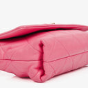 Chanel Pink SIngle Flap Bag Quilted Leather With Champaigne Gold-Tone Hardware