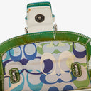 Coach Woven And White Leather Handbag