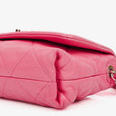 Chanel Pink SIngle Flap Bag Quilted Leather With Champaigne Gold-Tone Hardware