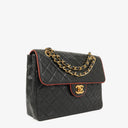 Chanel Medium Single Flap Bag Black Quilted Lambskin With 24K Gold-Plated Hardware