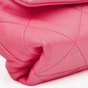 Chanel Pink SIngle Flap Bag Quilted Leather With Champaigne Gold-Tone Hardware