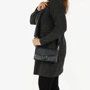 Fendi Navy Baguette Soft Trunk Handbag
