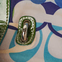 Coach Woven And White Leather Handbag