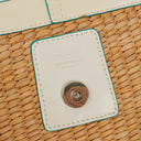 Coach Woven And White Leather Handbag