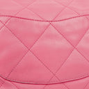 Chanel Pink SIngle Flap Bag Quilted Leather With Champaigne Gold-Tone Hardware