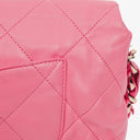 Chanel Pink SIngle Flap Bag Quilted Leather With Champaigne Gold-Tone Hardware