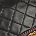 Chanel Medium Single Flap Bag Black Quilted Lambskin With 24K Gold-Plated Hardware