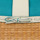 Coach Woven And White Leather Handbag