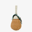 Coach Woven And White Leather Handbag