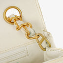 Chanel Medium Classic White Fabric Single Flap Bag With 24K Gold-Plated Hardware