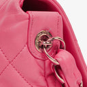 Chanel Pink SIngle Flap Bag Quilted Leather With Champaigne Gold-Tone Hardware