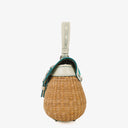 Coach Woven And White Leather Handbag