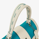 Coach Woven And White Leather Handbag