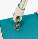 Coach Woven And White Leather Handbag