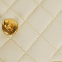 Chanel Medium Classic White Fabric Single Flap Bag With 24K Gold-Plated Hardware