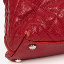 Chanel Caviar Rouge Quilted Leather French Riviera Hobo Bag