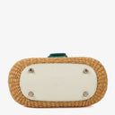 Coach Woven And White Leather Handbag