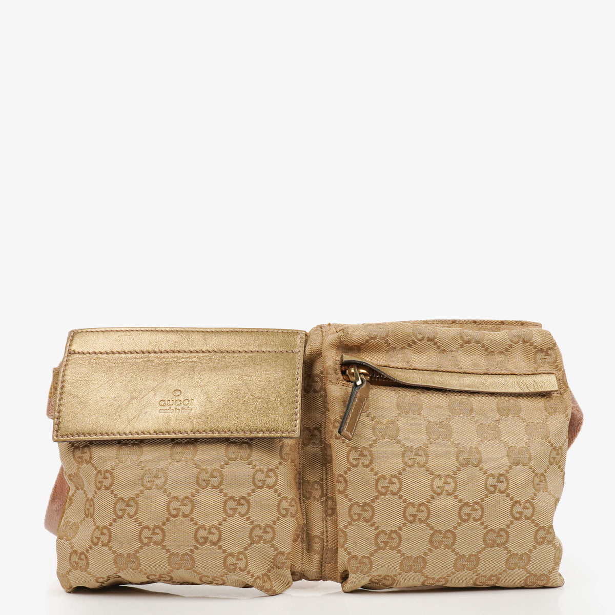 Gucci GG Beige/Metalic Monogram Canvas Belt Bag