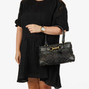Coach Black Hamptons Signature Handbag