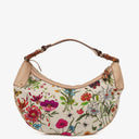 Gucci Canvas Floral Flora Bamboo Ring Hobo Bag