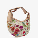 Gucci Canvas Floral Flora Bamboo Ring Hobo Bag