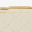 Chanel Medium Classic White Fabric Single Flap Bag With 24K Gold-Plated Hardware