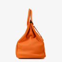 Hermès Birkin 40 In Orange Clemence With Palladium Hardware
