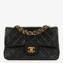 Chanel Vintage Small Classic Double Flap Bag Black Quilted Lambskin 24K Gold-Plated Hardware