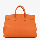 Hermès Birkin 40 In Orange Clemence With Palladium Hardware