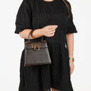 Salvatore Ferragamo Brown Iconic Top Handle Bag