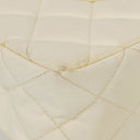Chanel Medium Classic White Fabric Single Flap Bag With 24K Gold-Plated Hardware