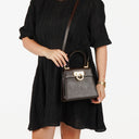 Salvatore Ferragamo Brown Iconic Top Handle Bag