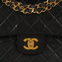 Chanel Vintage Small Classic Double Flap Bag Black Quilted Lambskin 24K Gold-Plated Hardware