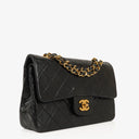 Chanel Vintage Small Classic Double Flap Bag Black Quilted Lambskin 24K Gold-Plated Hardware