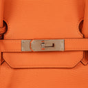 Hermès Birkin 40 In Orange Clemence With Palladium Hardware