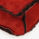 Chanel Suede Shearling Fur Red Handbag
