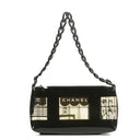 Chanel Black Vinyl Maison Window Print Shoulder Bag