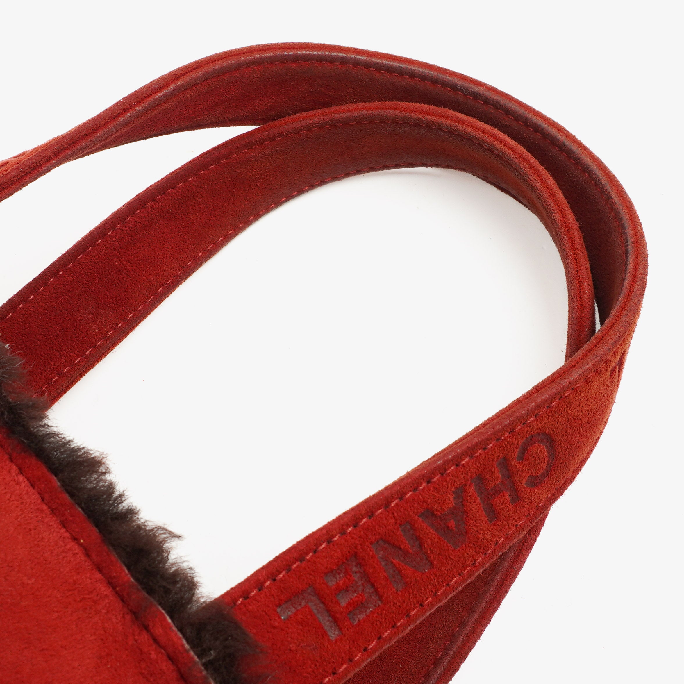 Chanel Wildleder Lammfell Rote Handtasche