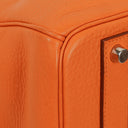 Hermès Birkin 40 In Orange Clemence With Palladium Hardware