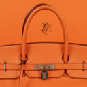 Hermès Birkin 40 In Orange Clemence With Palladium Hardware