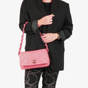 Chanel Pink SIngle Flap Bag Quilted Leather With Champaigne Gold-Tone Hardware
